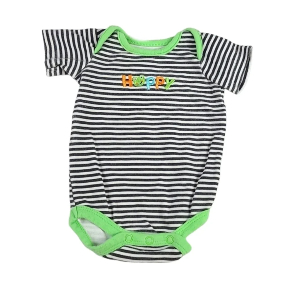 Baby Newborn Romper Short Sleeve Jumpsuit One Piece Outfit Happy Frog NB Green